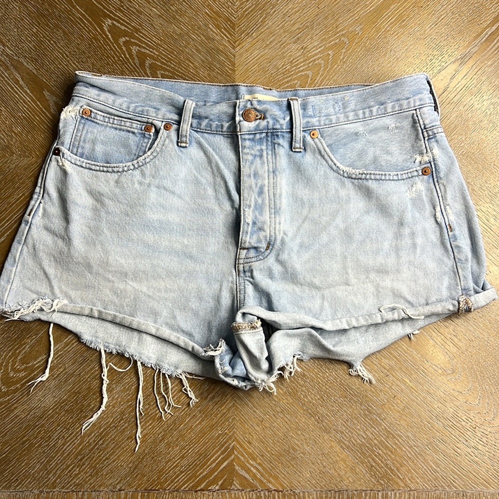 MADEWELL Relaxed Raw Hem Denim Jean Short 29 - Picture 2 of 11